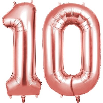 Luftballon Zahl 10 Folienballon Roségold Geburtstag Party Luftballon 101cm