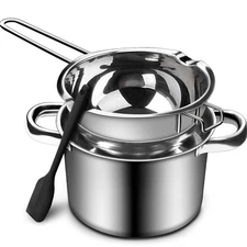1QT Double Boiler Chocolate & Candy Melting Pot - 304 Stainless Steel, Soap, Wax