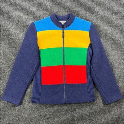 Vintage Kitz-Pichler Lord & Taylor Wool Jacket Austria Color Block Zip Navy 38