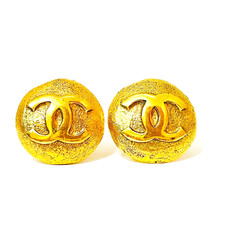 CHANEL Orecchini Tondi Logo Coco Mark Oro 2850 Vintage Clip-On Gioielli GIAPPONE