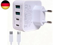 SchnellladegeräT USB C 40W Mit 1M USB C Kabel, 4-Port USB LadegeräT 2 USB C PD 2