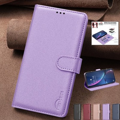 For Samsung S26 S25 FE S24 S23 S22 S21 Ultra Plus Case RFID Leather Wallet Cover