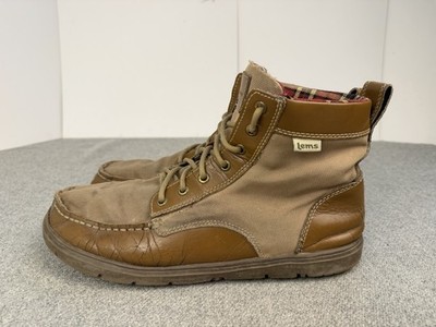 Lems Shoes Boulder Boot Brown Canvas Lace Up Ankle Boots
