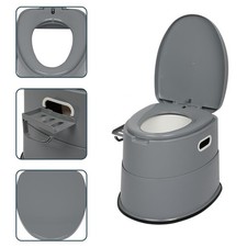 Camping Hygiene Portable Detachable 5L Toilet Indoor Outdoor Beige Commode
