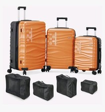 DMS&reg; 7-teiliges Kofferset ABS Hartschale &ndash; 3 Trolleys (M/L/XL) mit 360&deg; Rollen &