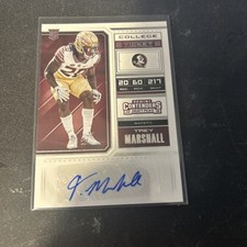 TREY MARSHALL 2018 CONTENDERS DRAFT PICKS AUTOGRAPH AUTO