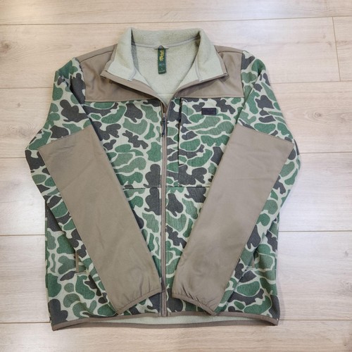 Marsh Wear Bogard Fleece Jacket Mens Large Green Camo Full Zip Hunting Outdoor