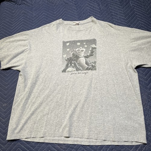 Vintage Disney Store Winnie Pooh Shirt Gray SHARE THE MAGIC Adult 2XL