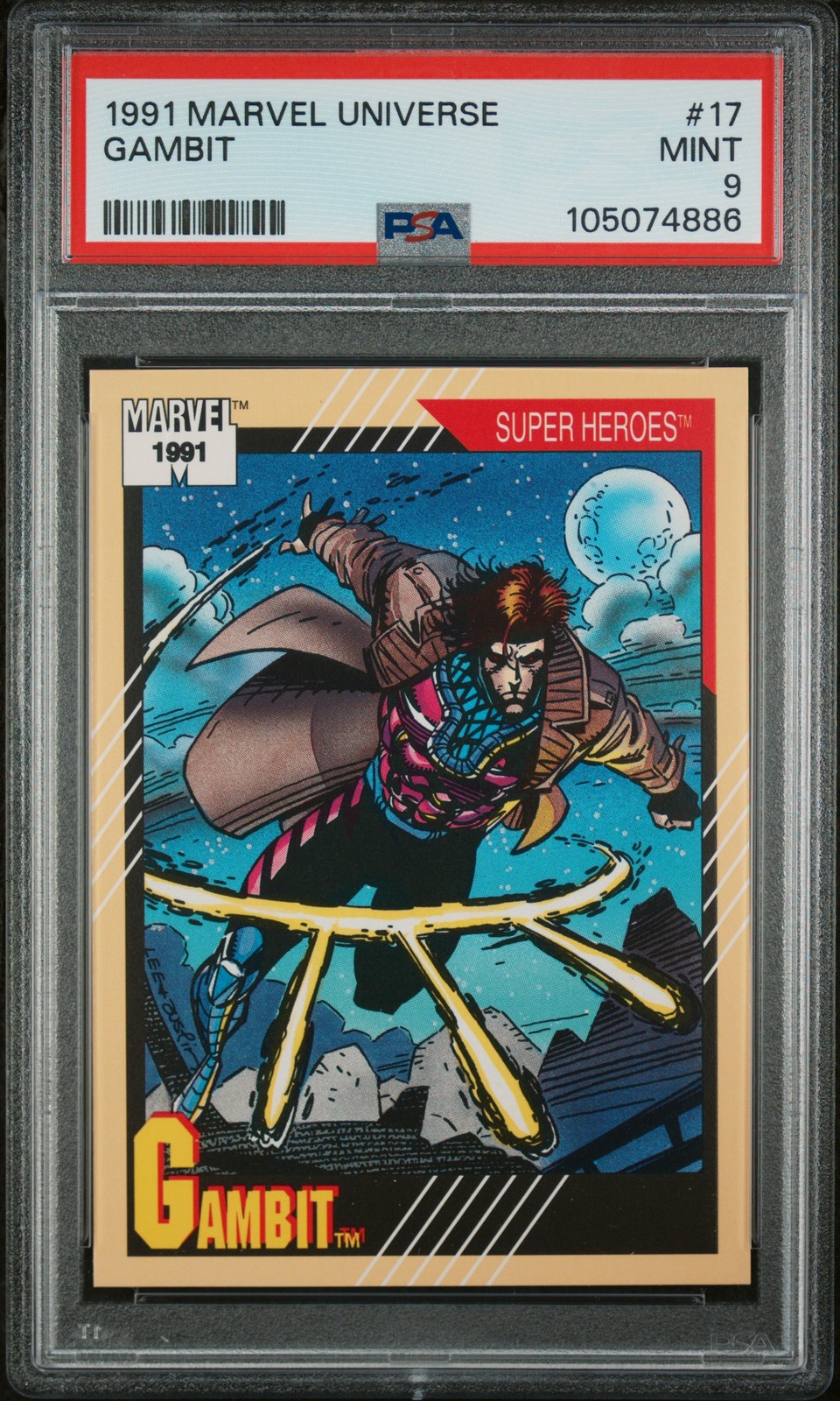 1991 MARVEL UNIVERSE #17 GAMBIT PSA 9