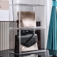 Clear Display Box Dustproof Large Capacity Front Open Transparent Storage Cas UK