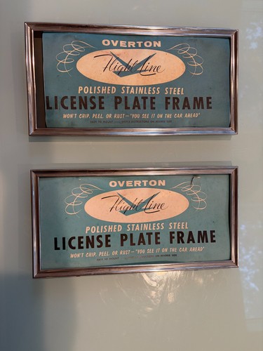 Vintage Stainless steel license plate frames,