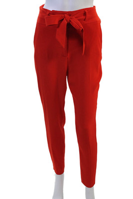 Veronica Beard Women Red Paperbag Ankle Dress Pants Size 2