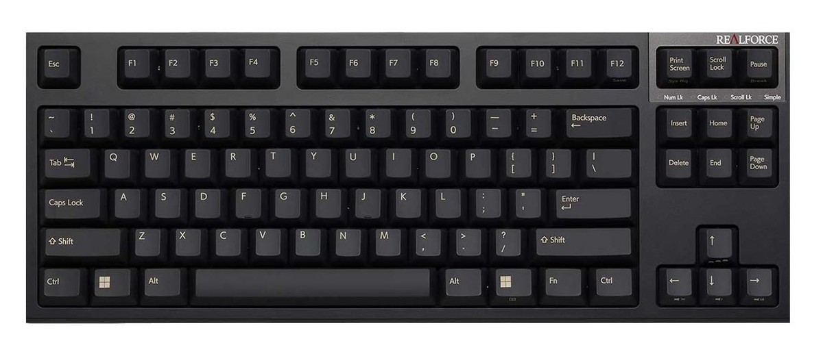 Topre REALFORCE R3S R3SD11 USB Keyboard US Layout 87 Keys 45g