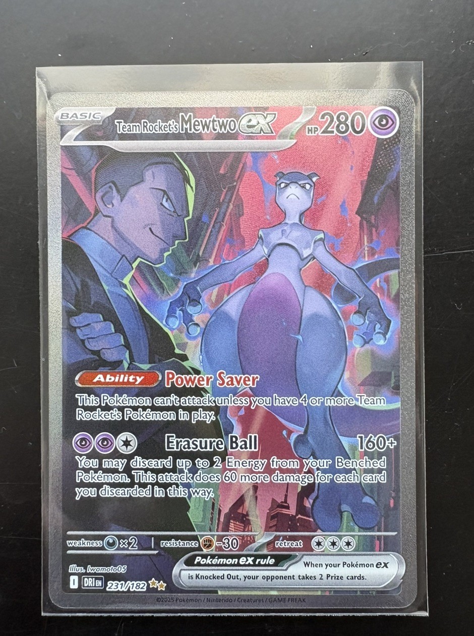 Pokémon TCG Team Rockets Mewtwo EX 231/182 Full Art Destined Rivals