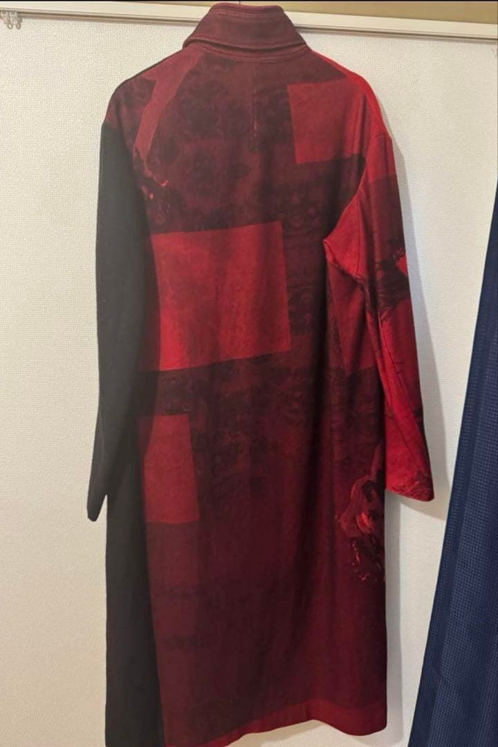 yohji yamamoto 赤フラノ　ドレスコート USED YOHJI YAMAMOTO RED FLANNEL DRESS COAT GOOD | eBay