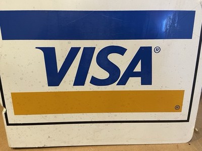 VINTAGE MASTERCARD, VISA AND DISCOVER NOVUS METAL FLANGE SIGN | eBay