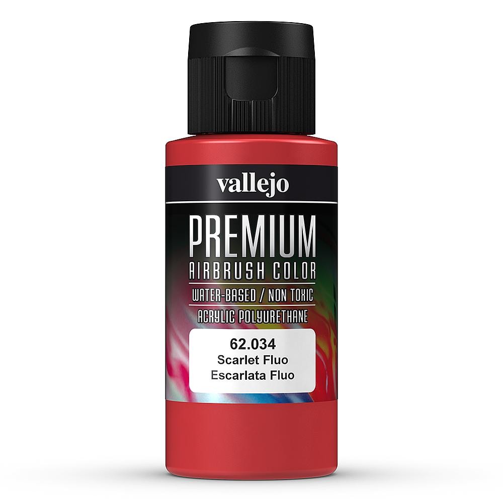 Vallejo 62.034 - Fluorescent Scarlet, 60 Ml - New