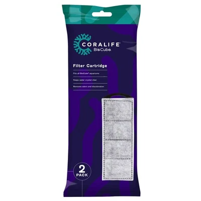 CORALIFE BioCube Aquarium Fish Tank Water Filter Cartridge Replacement 2 Pack
