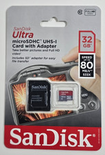 SanDisk Ultra 32GB SD SDHC Flash Memory Card Class 10 80MB/s SDSQUNC-032G-AN6IA