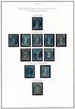 AUSTRALIA TASMANIA 1866 SPECIALIZED LOT OF 26 THE 4 PENCE BLUES QUEEN VICTORIA