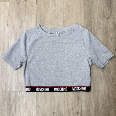 Moschino Underwear Gray Cropped Tee Sz XS