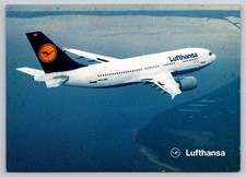 Lufthansa Airbus A310-300 Airplane Jetliner Vintage Postcard Germany Airlines