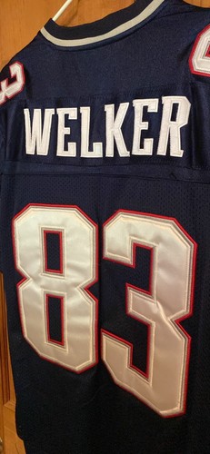 VTG Authentic NFL Reebok New England Patriots Wes Welker 83 Jersey 50 Blue SEWN - Picture 3 of 4