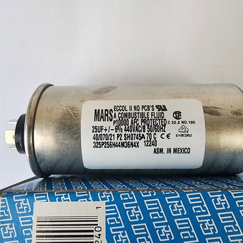 Mars Motor Run Round Capacitor 25 MFD 440/370VAC 12240 - Picture 3 of 4