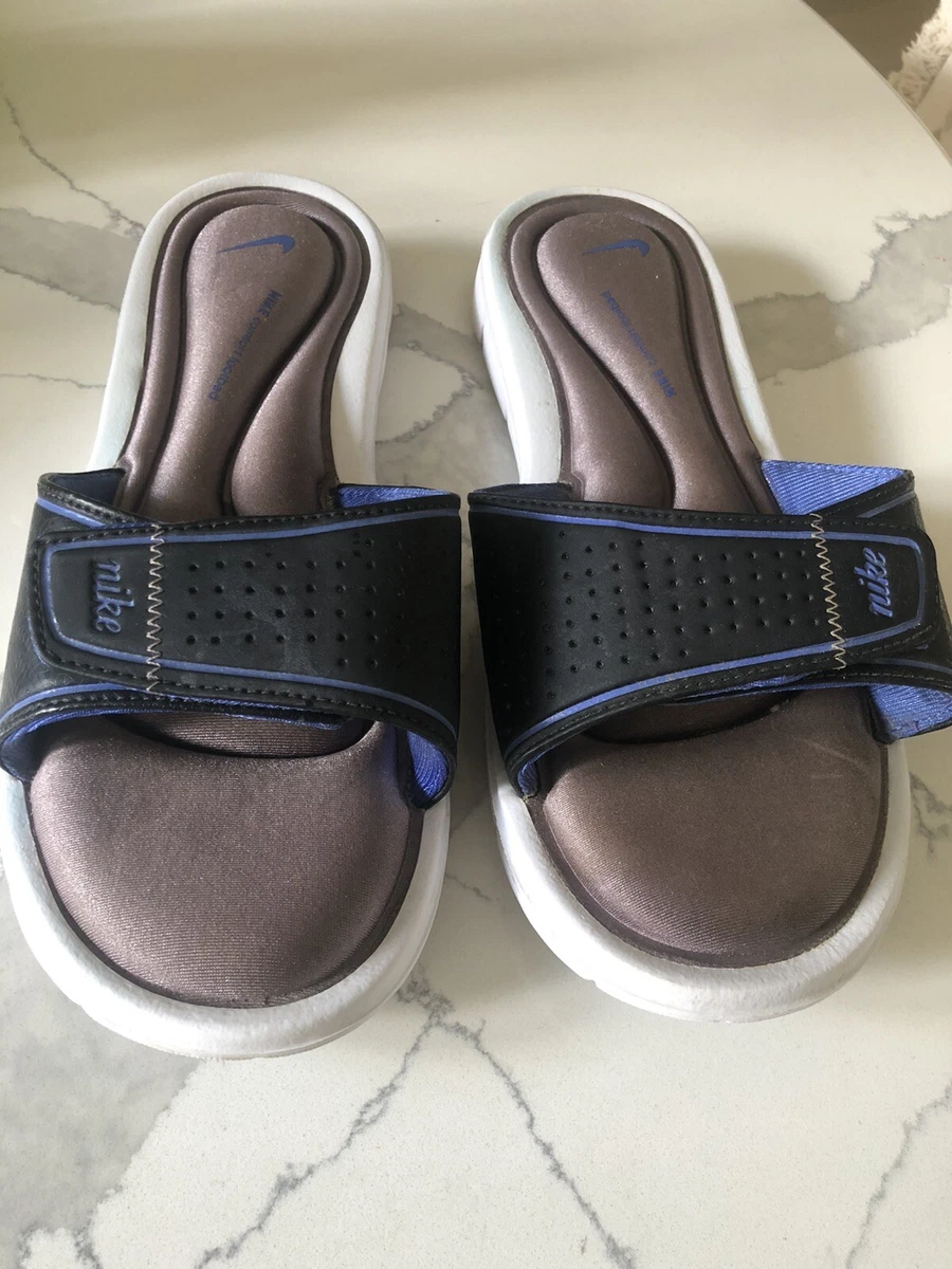 Nike Navy Purple Slides Slippers Sz Air Cushion Women's Adjustable Strap | eBay