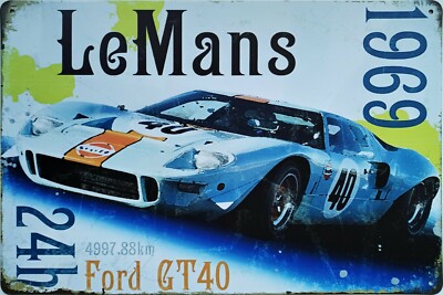 Plaque, poster 20x30 cm, tôle emboutie, 24h Le Mans Circuit