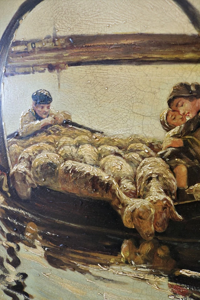 DIPINTO COPIA "AVE MARIA A TRASBORDO" DI GIOVANNI SEGANTINI - Immagine 4 di 4