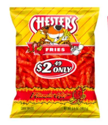 CHESTER'S FLAMIN' HOT FRIES SNACK 5.25 Oz Bag - US SELLER