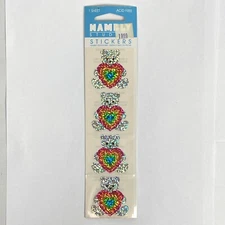Vtg Hambly Studios Prismatic Teddy Bear W Rainbow Heart Stickers 90s Reflective