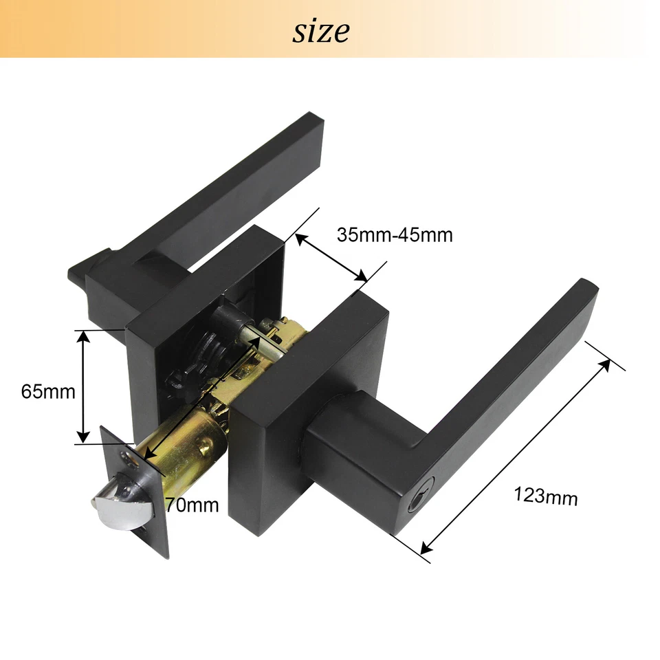 Palanca de puerta de paso de privacidad Probrico perillas de puerta interiores negras cerraduras de entrada maniquí Foto 4 de 4