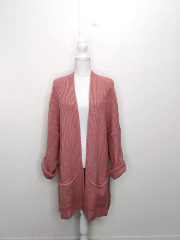 TopShop NWT 68 Womens XL Oversized Coatigan Cardigan Pink Sweater