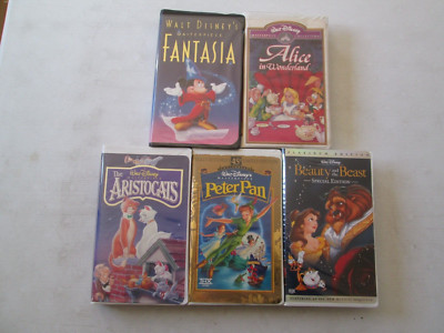 WALT DISNEY LOT 5 VINTAGE VHS MOVIES Masterpieces Beauty & Beast Special Edition