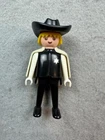 VTG Playmobil Western Cowboy Sheriff Cowboy Hat Cape Figure 3" Geobra 1974 RARE