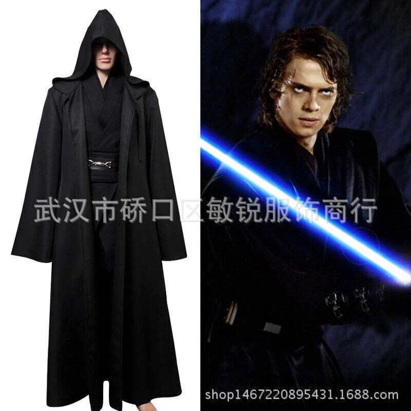 Conjunto completo de roupas fantasia cosplay Star Wars Obi-Wan Kenobi uniforme cavaleiro Jedi  - Imagem 2 de 4