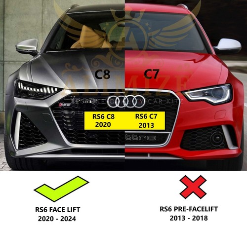 Cenefa divisor de labios delantero negro brillante para Audi A6 RS6 C8 2020 AVANT ESTATE TFSI - Imagen 5 de 9