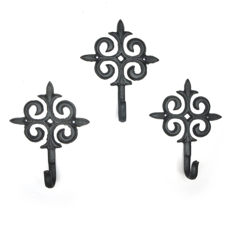 1X Cast Iron Hook Clothing Rack Hanger Key Hat Bag Retro Gothic Wall Door Decor