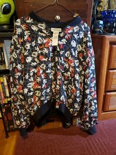 Vintage Disney Store Mickey Mouse 100% Silk Zip Front 1980/90’s Jacket S Unisex