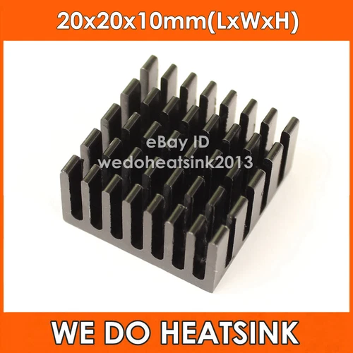 WE DO HEATSINK 10pcs Aluminium Black Heatsink Cooler 20x20x10mm