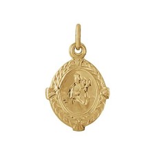 14K Yellow Gold Scapular Medal Pendant 0.56gm L-12mm, W-9Mm Gift for Mother