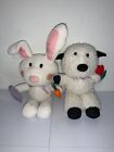 Lot Of 2 Gibson Greetings Easter Farm Friends Plush Animals Bunny And Lamb 1996