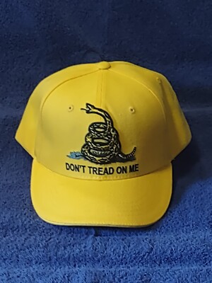 Don t Tread on Me Embroidered YELLOW Baseball Hat Cap