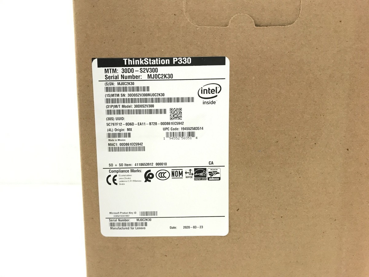 ✓Lenovo ThinkStation P330 Tower i5-9400 8GB 1TB HD Quadro ✓Lenovo ThinkStation P330 Tower i5-9400 8GB 1TB HD Quadro