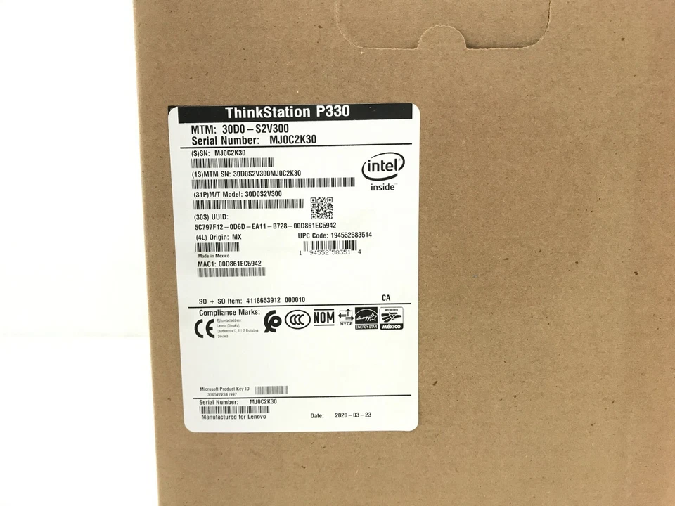✅Lenovo ThinkStation P330 Tower i5-9400 8GB 1TB HD Quadro P400 W10P (30D0S2V300) - Image 3 of 3