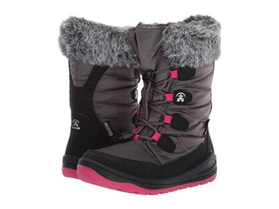 Kamik Z13121 Kids Grey/Pink Novina Waterproof Snow Tall Boot Size US 3 M EU 35