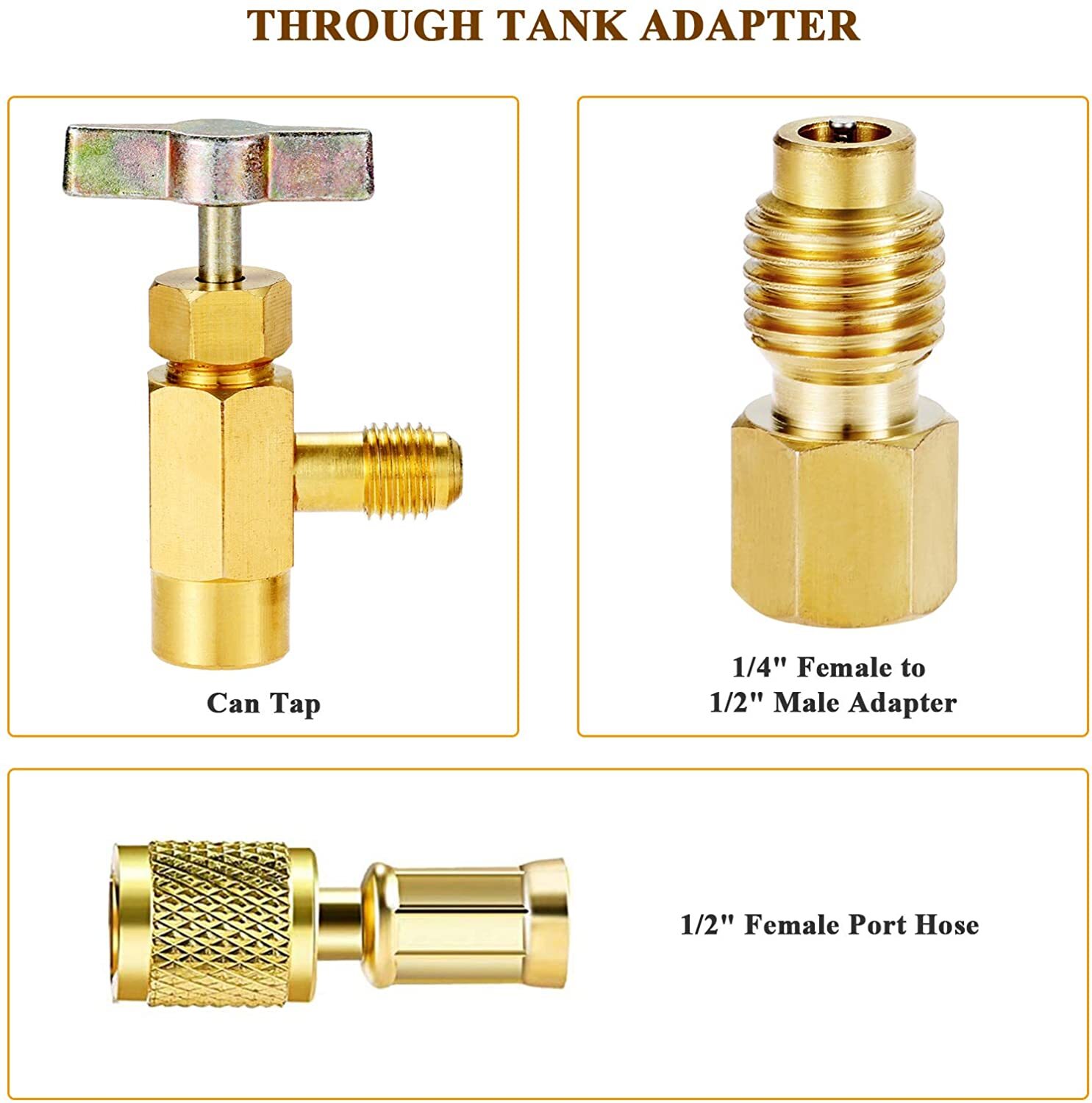 R134A Can Tap Valve Kit AC R134A Adapters Quick Couplers Hose