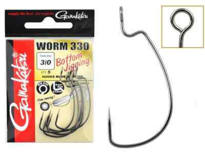 Gamakatsu Worm 330 Offset Hooks Cheburashka Big Eye Weedless Texas Carolina